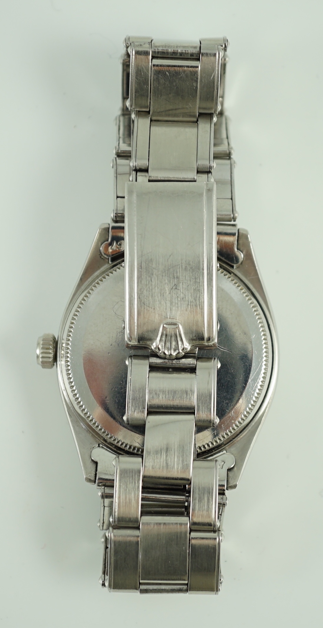 A gentleman's 1950's stainless steel Rolex Oyster Perpetual wrist watch